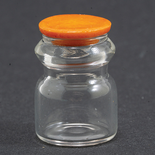 Glass Jar with Light Brown Lid  